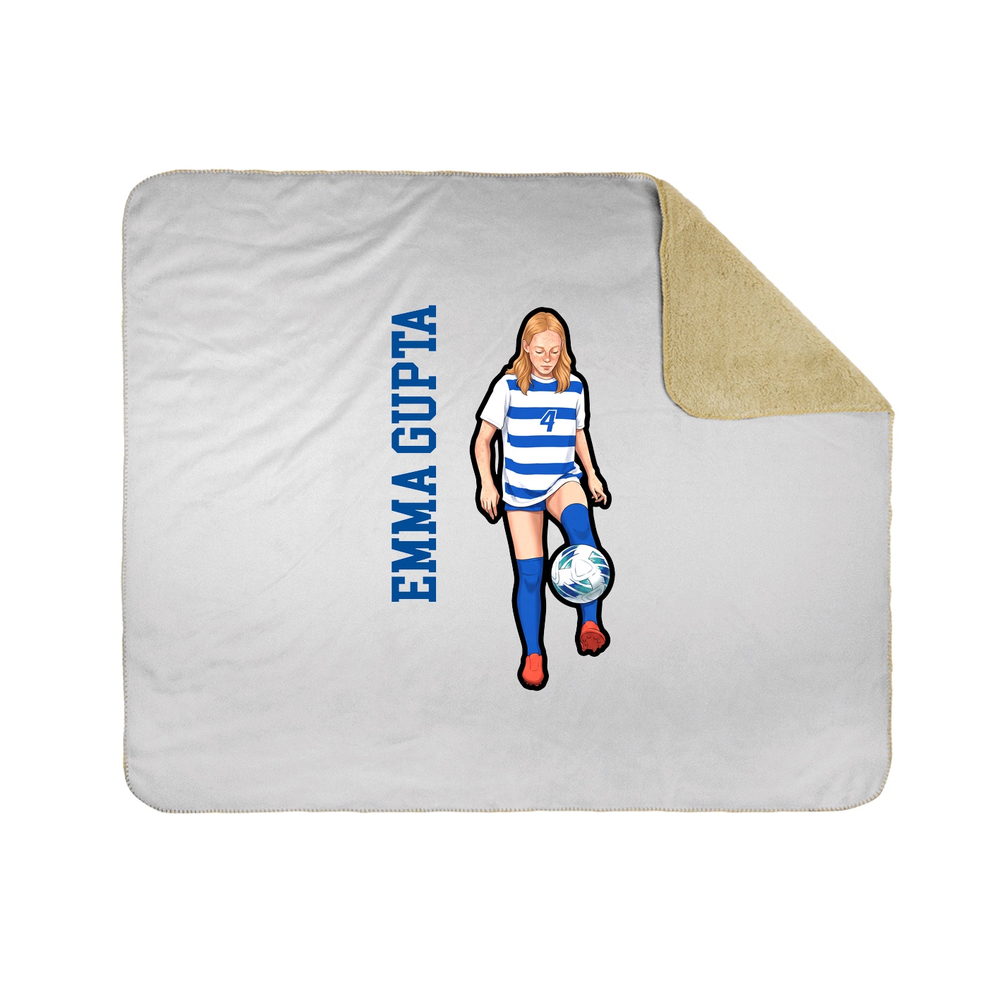 Throw Blanket — Name Vertical in White