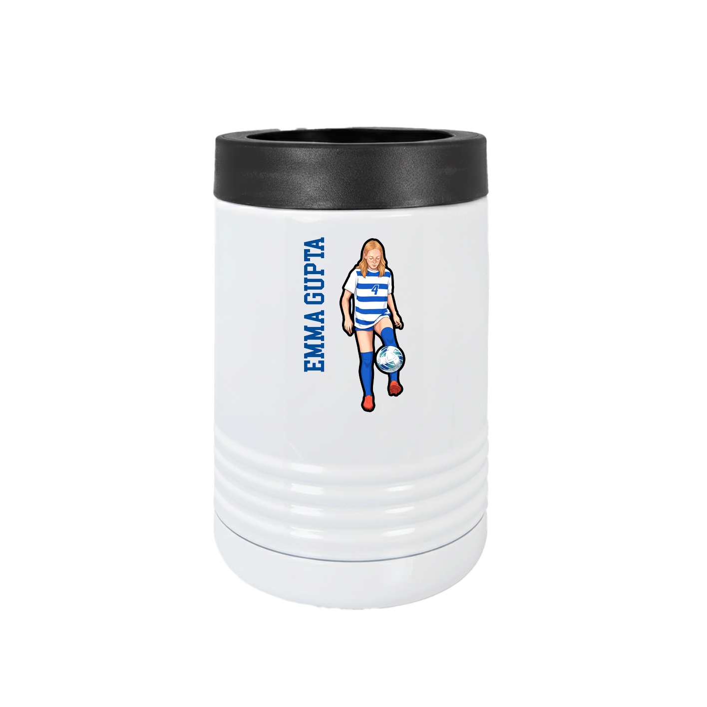 Beverage Holder — Name Vertical in White