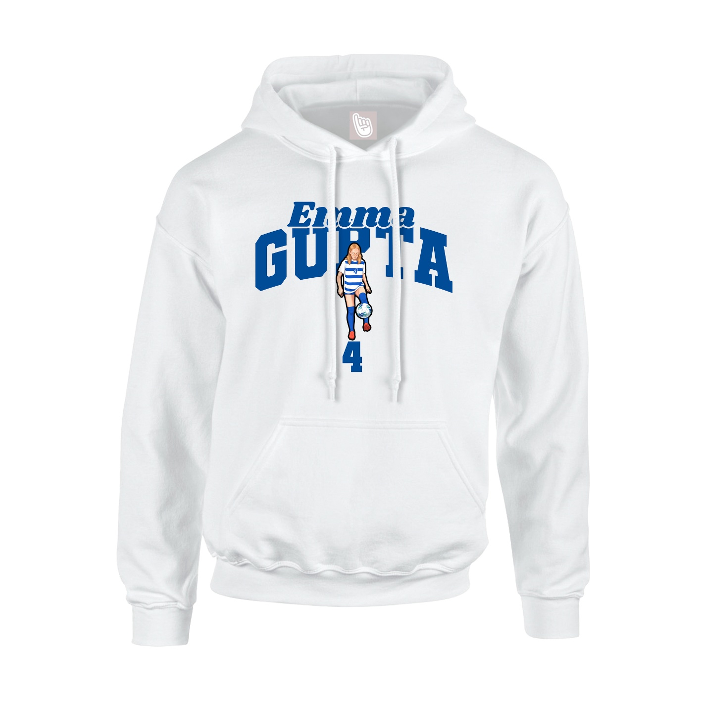 Youth Hoodie — Signature Arch in White