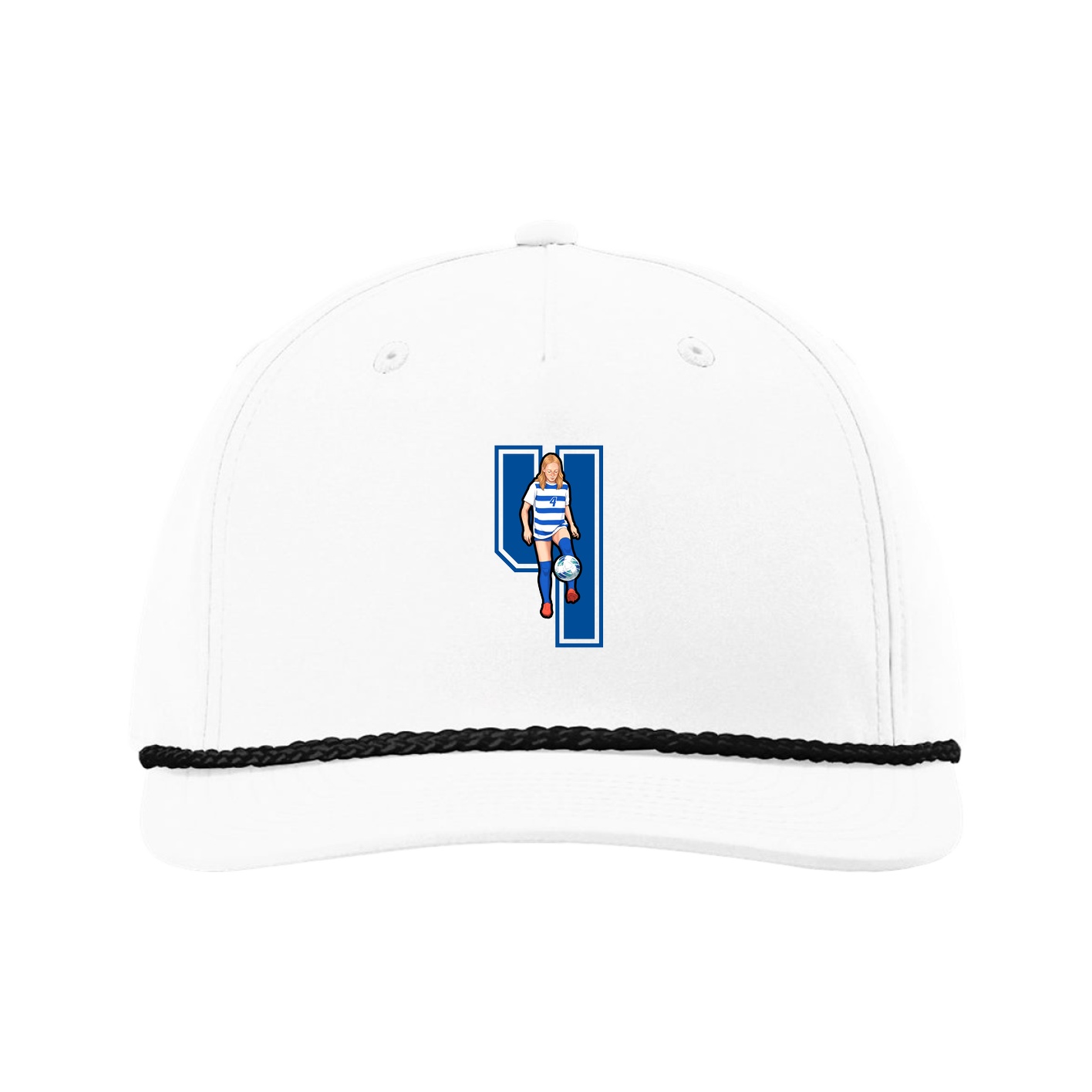 Five-Panel Classic Rope Cap — Number in White