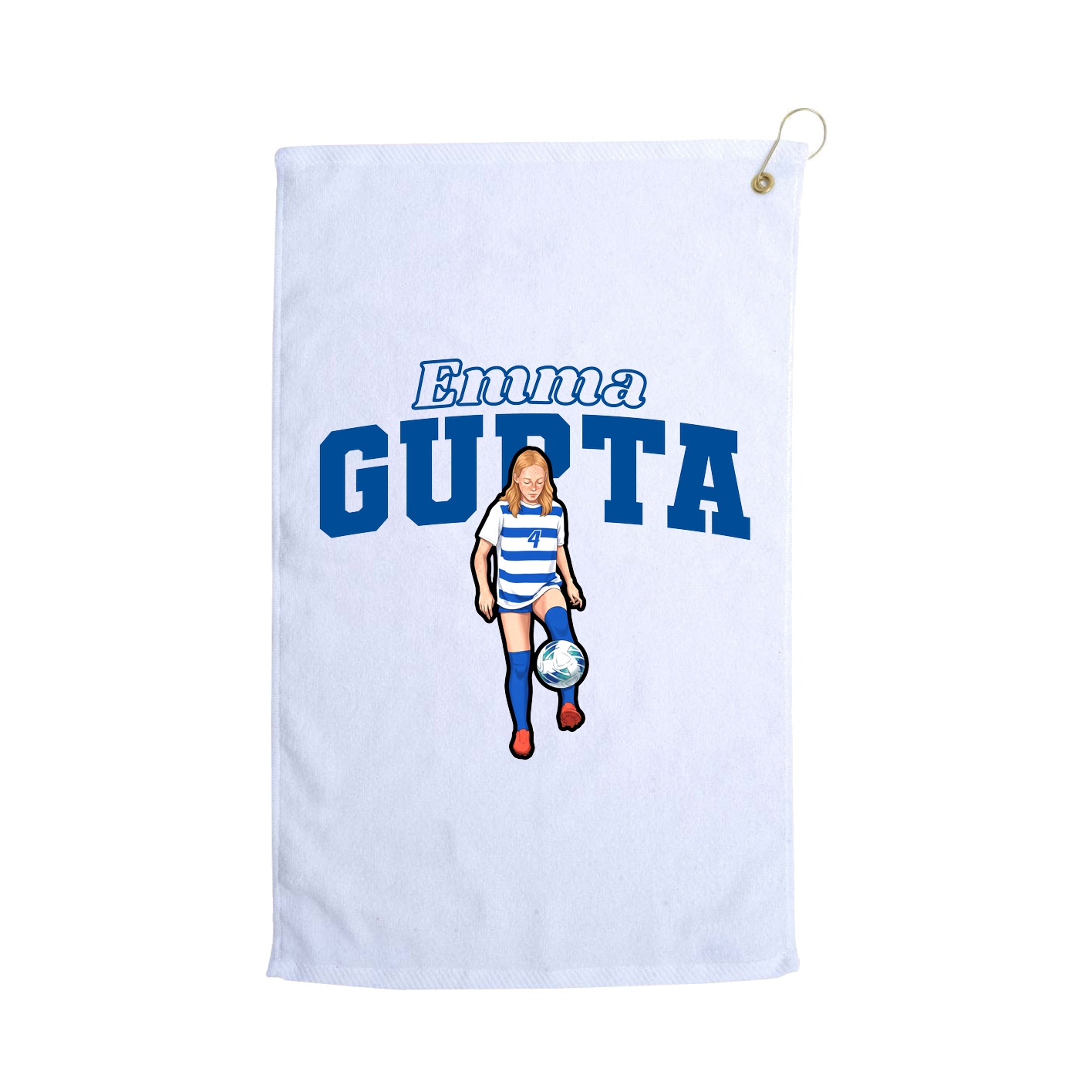 Golf Towel — Name Arch in White