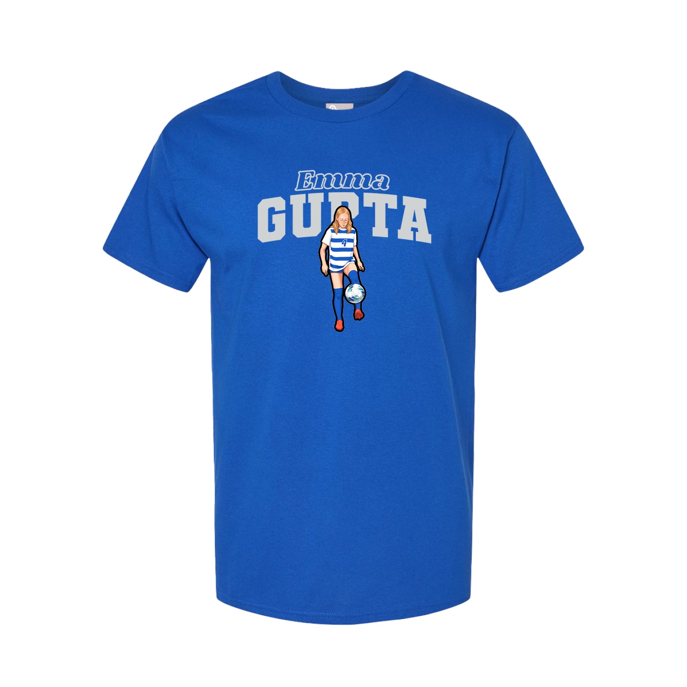 Youth Tee — Name Arch in Royal