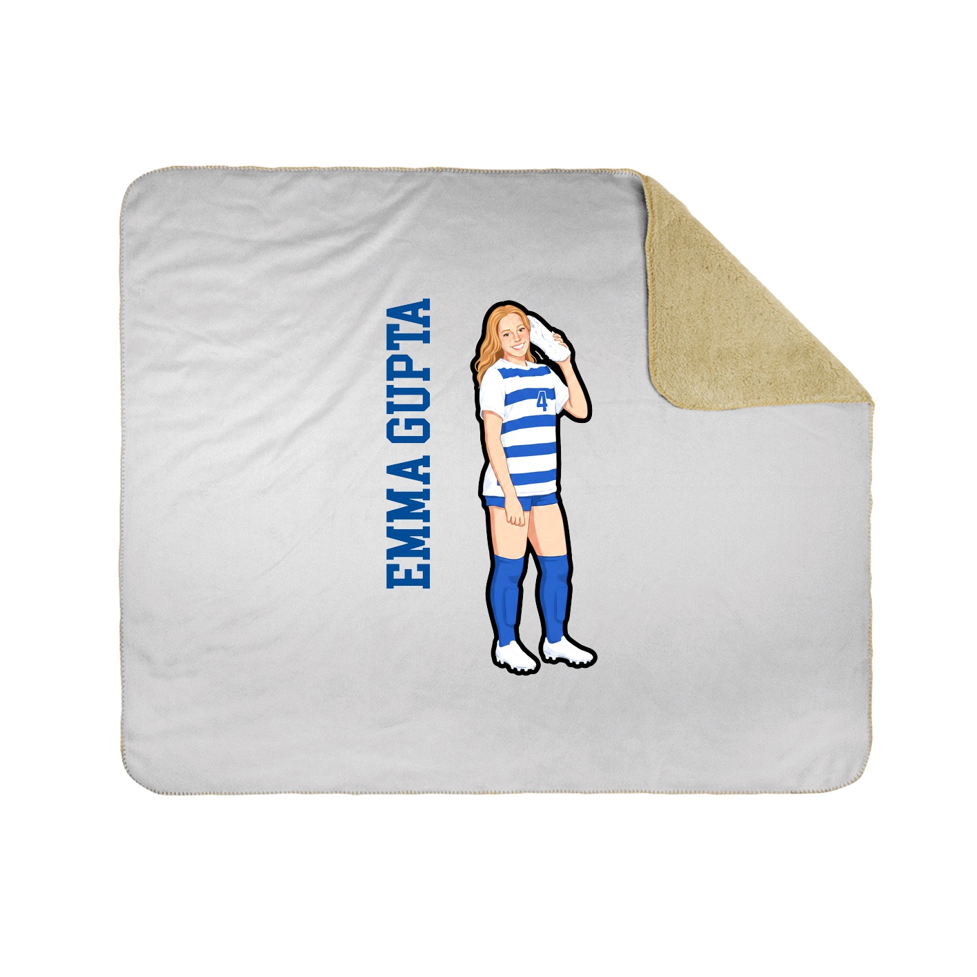 Throw Blanket — Name Vertical in White