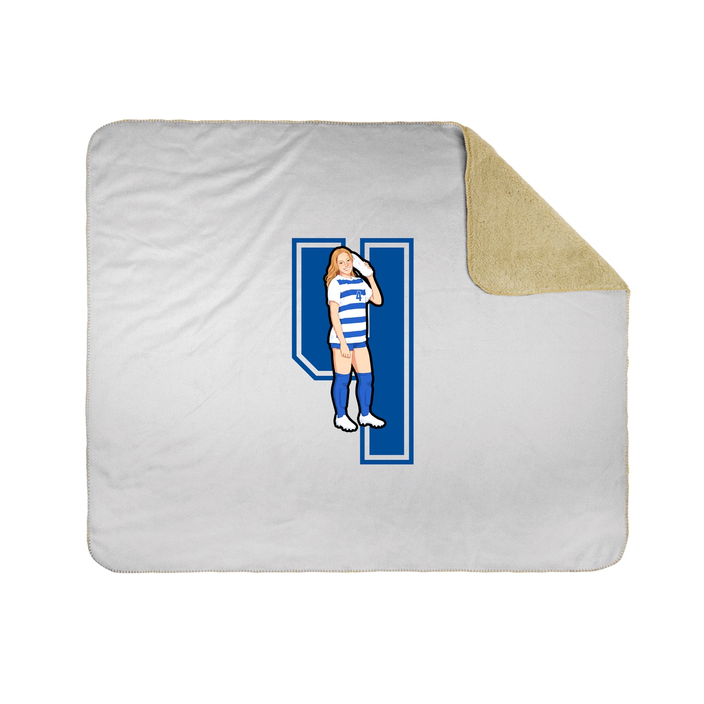 Throw Blanket — Number in White