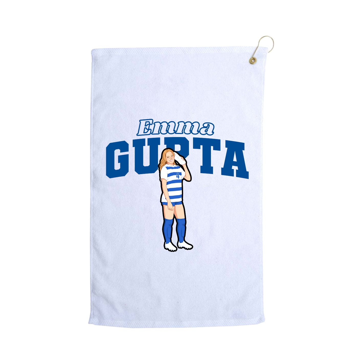 Golf Towel — Name Arch in White