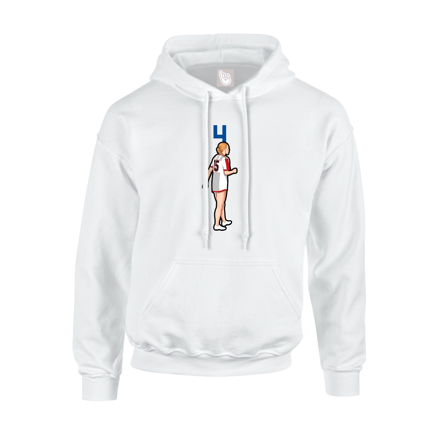 Youth Hoodie — Number Top in White