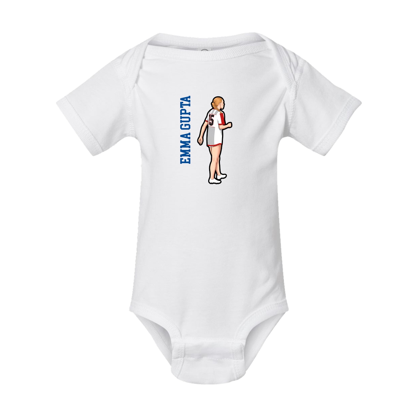 Baby Onesie — Name Vertical in White