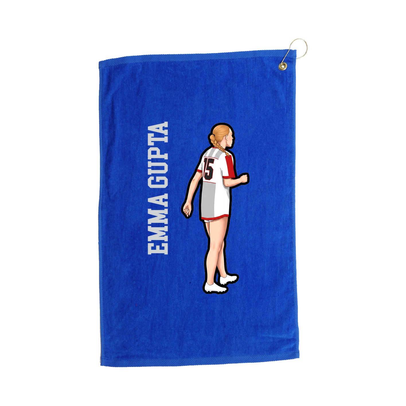 Golf Towel — Name Vertical in Royal