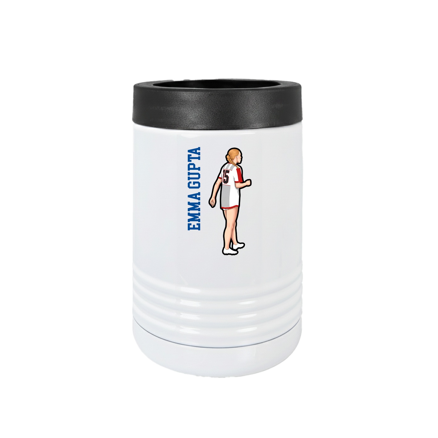 Beverage Holder — Name Vertical in White