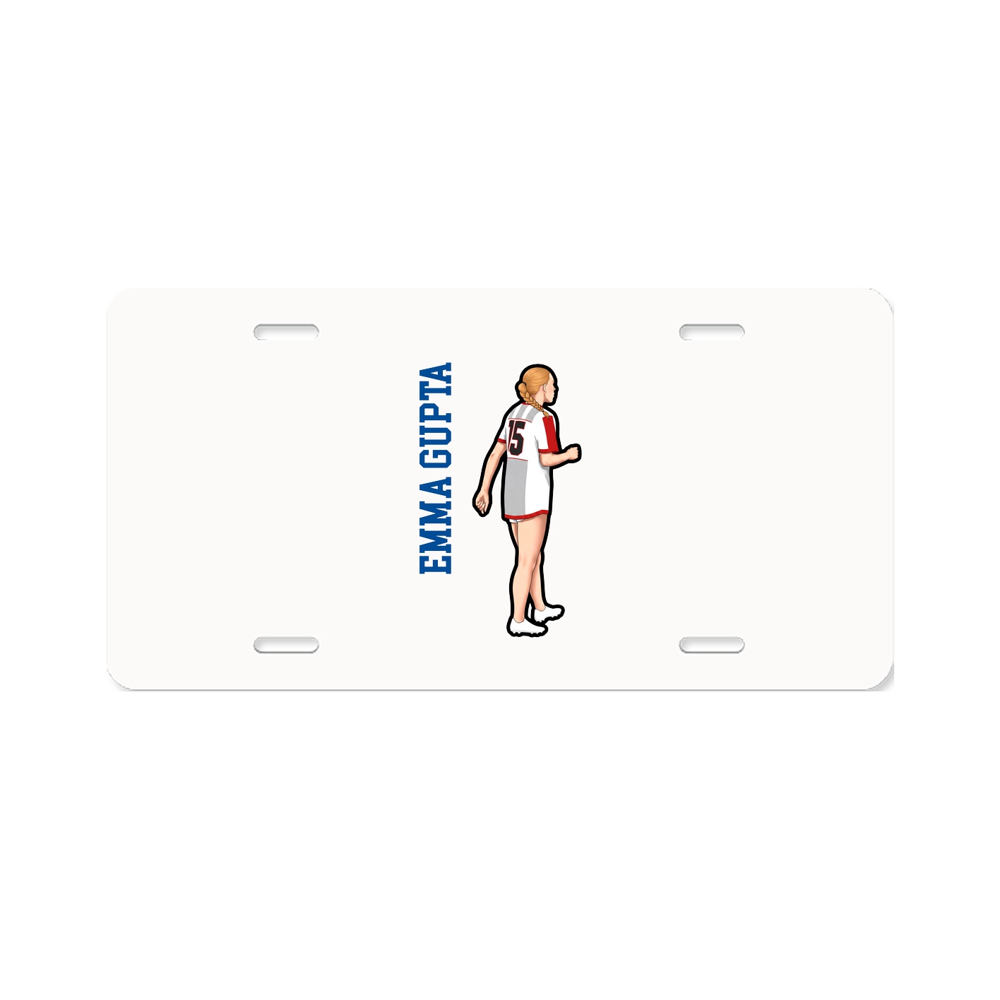 License Plate — Name Vertical in Classic