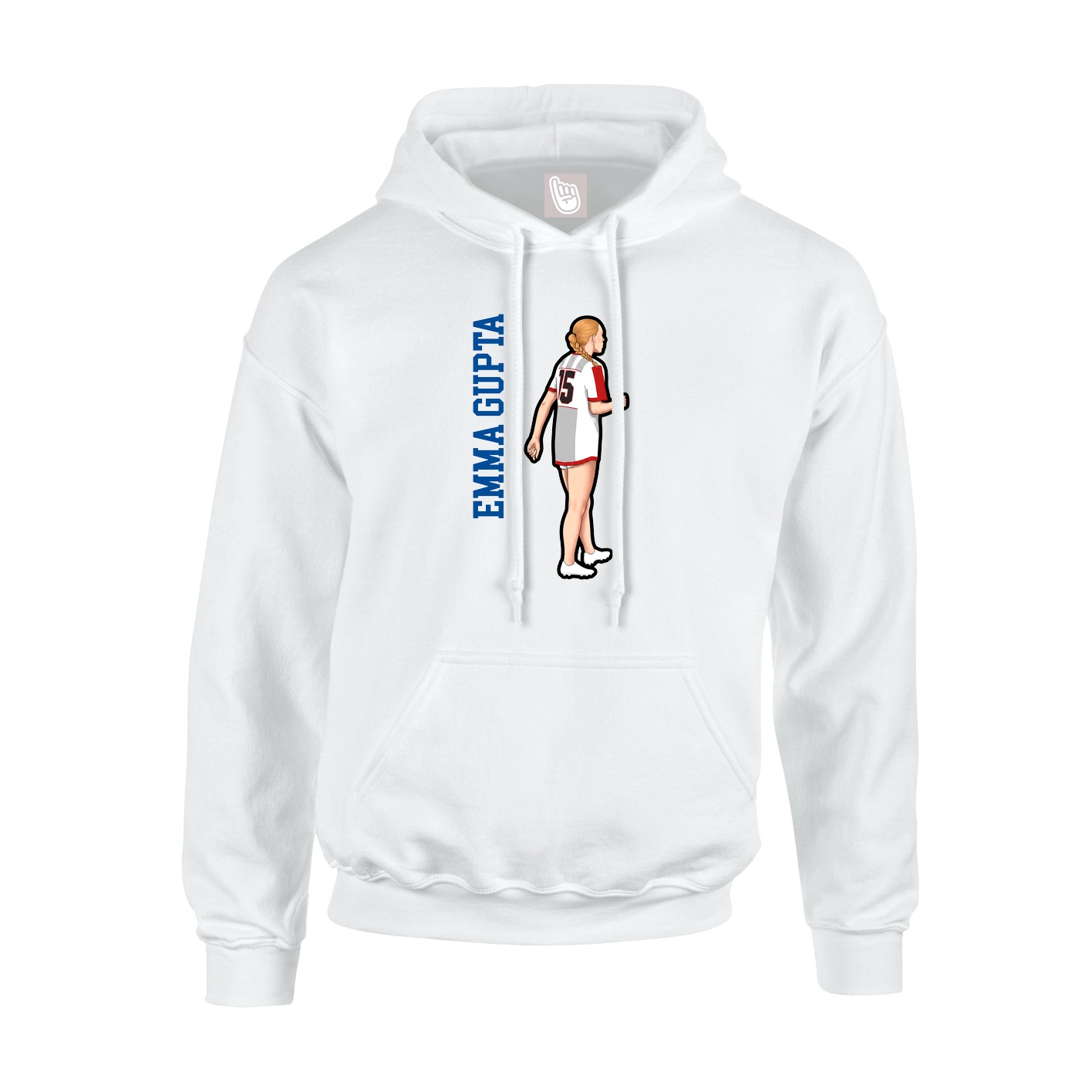 Youth Hoodie — Name Vertical in White