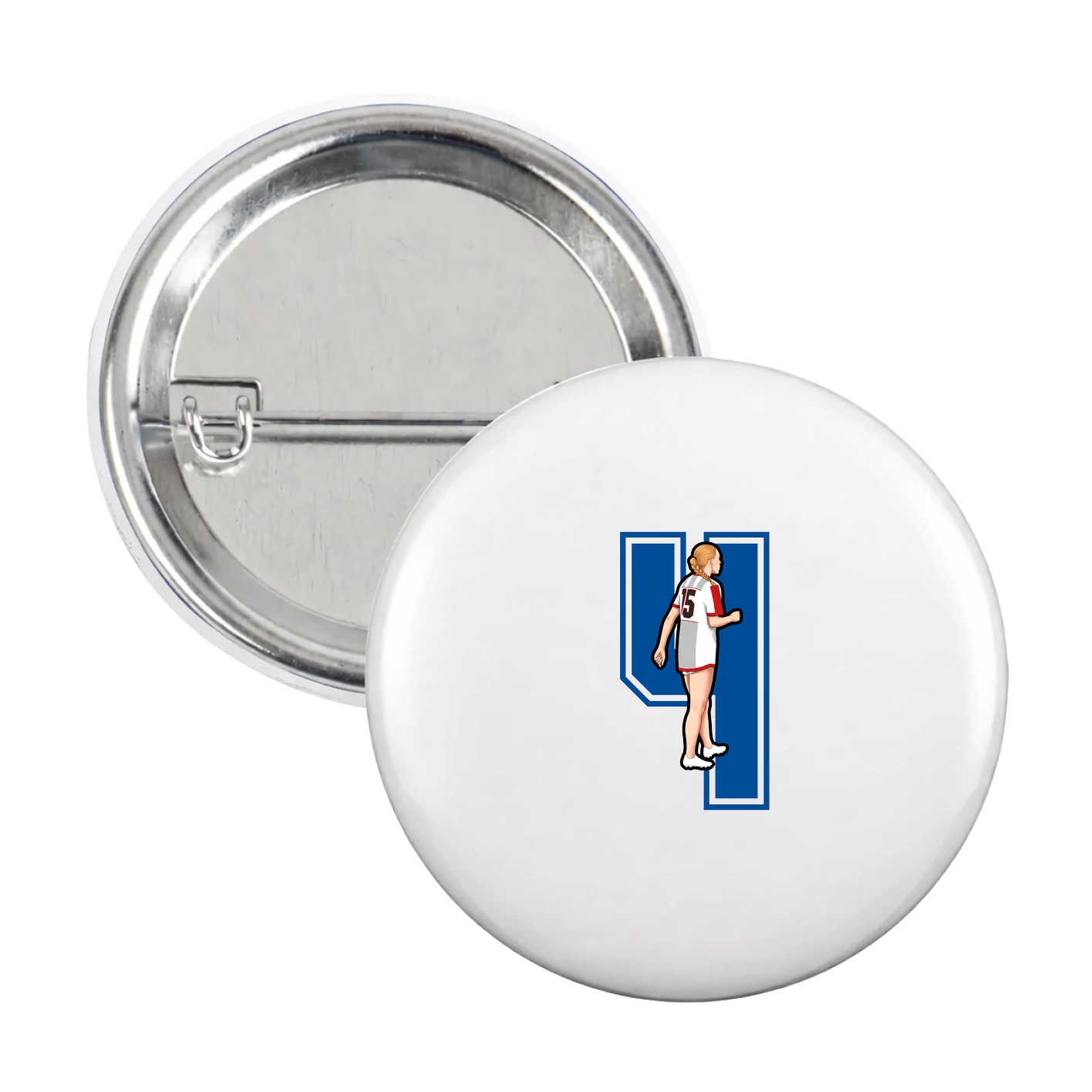 Game Day Button — Number in White