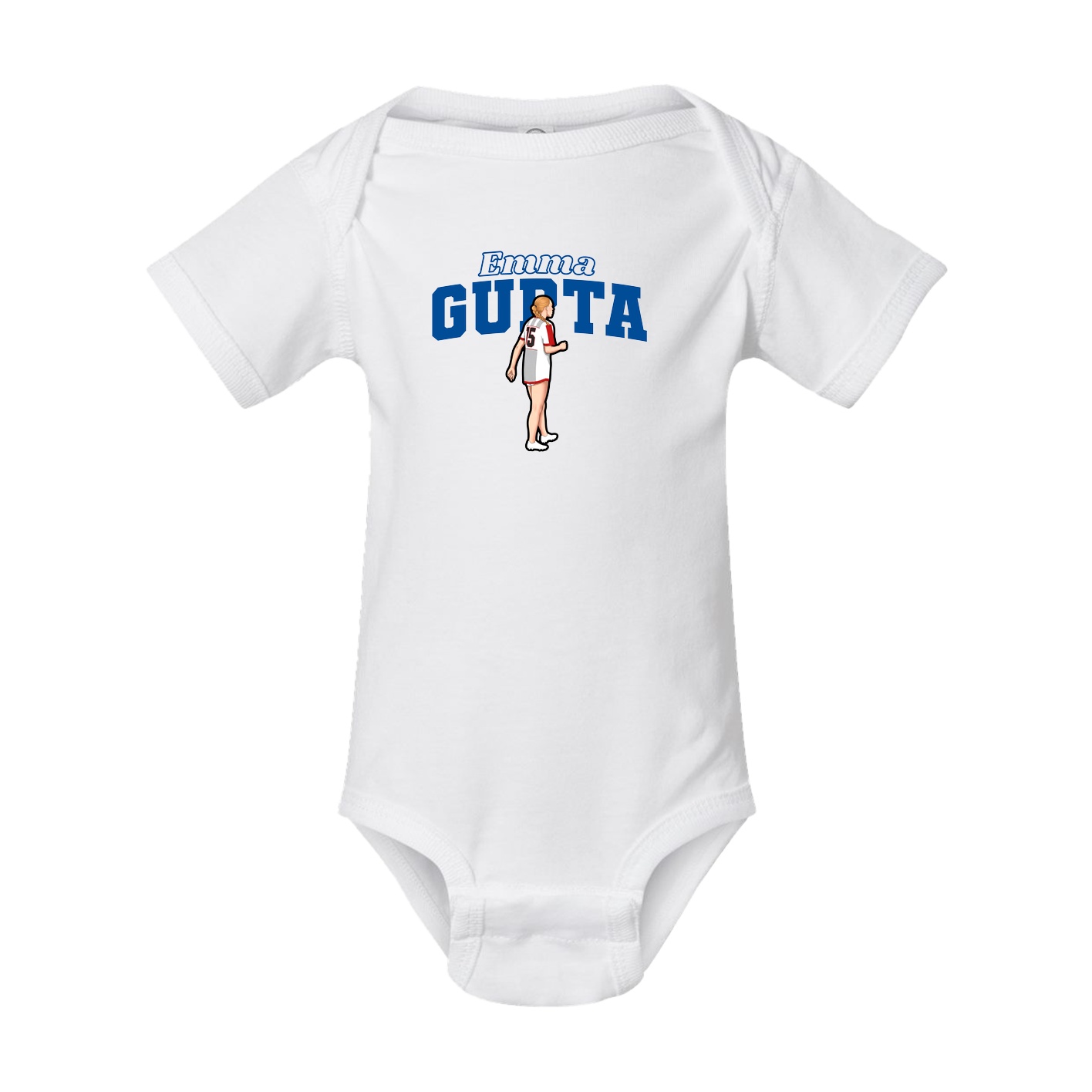 Baby Onesie — Name Arch in White