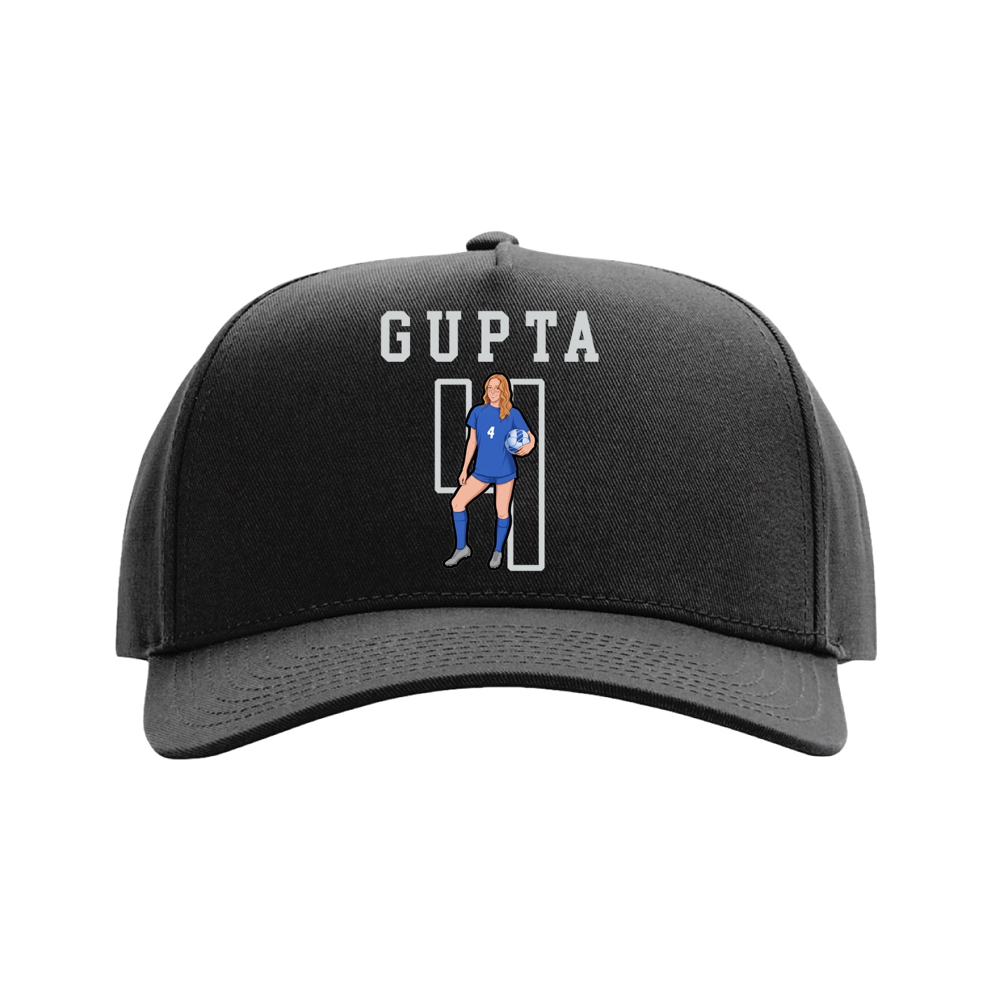 Full Fabric Five-Panel Champ Cap — Shirsey in Black