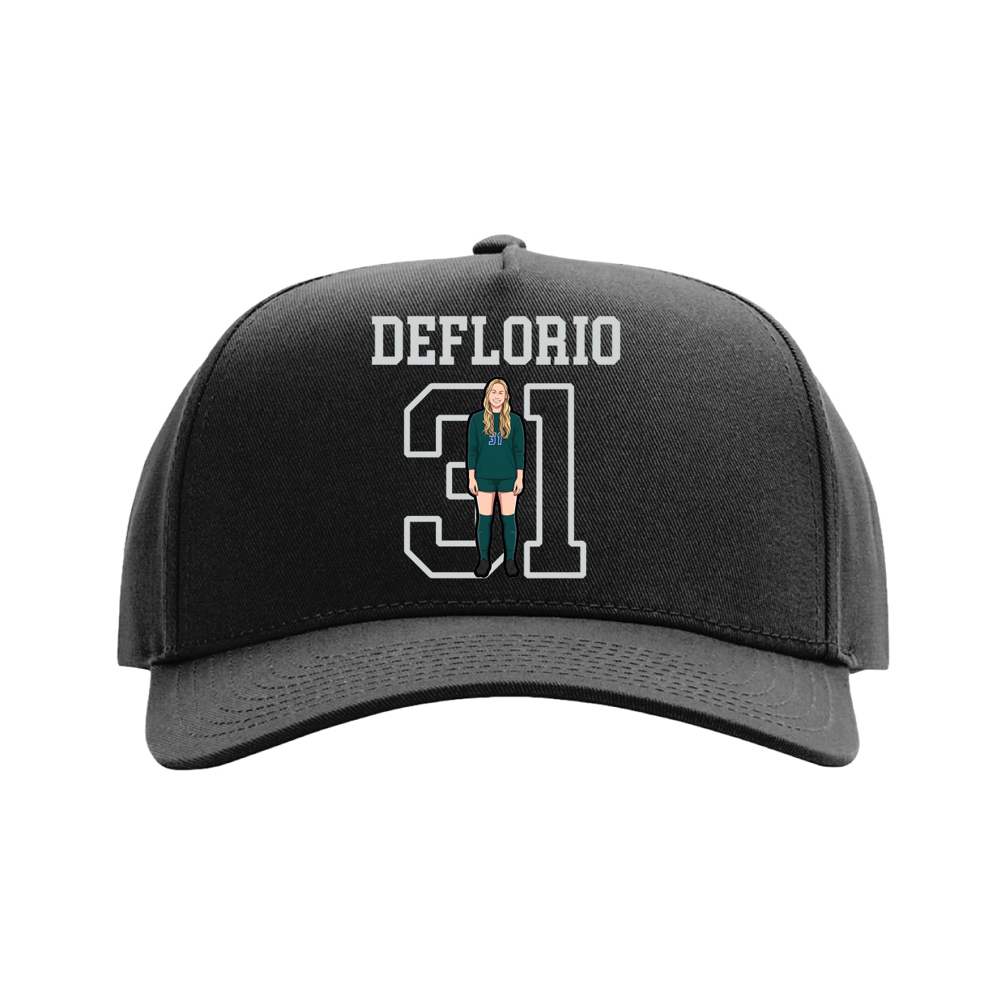 Full Fabric Five-Panel Champ Cap — Shirsey in Black