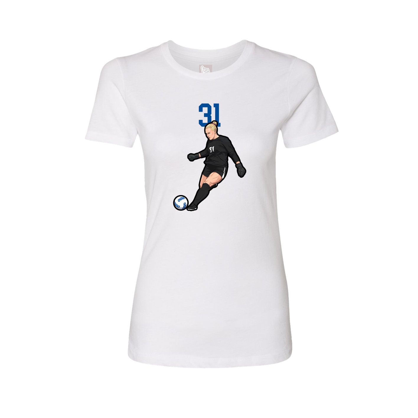 Fitted Women's Tee — Number Top in White
