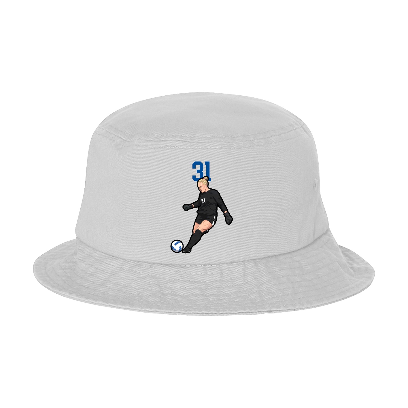 Bucket Cap — Number Top in White