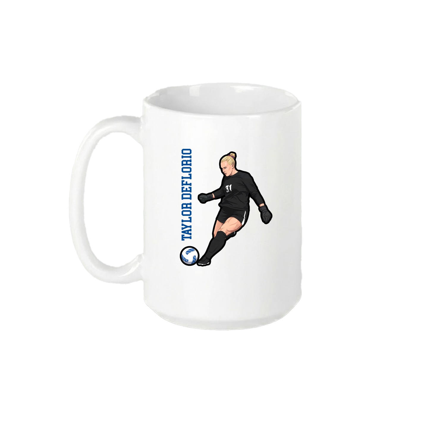15oz Coffee Mug — Name Vertical in White