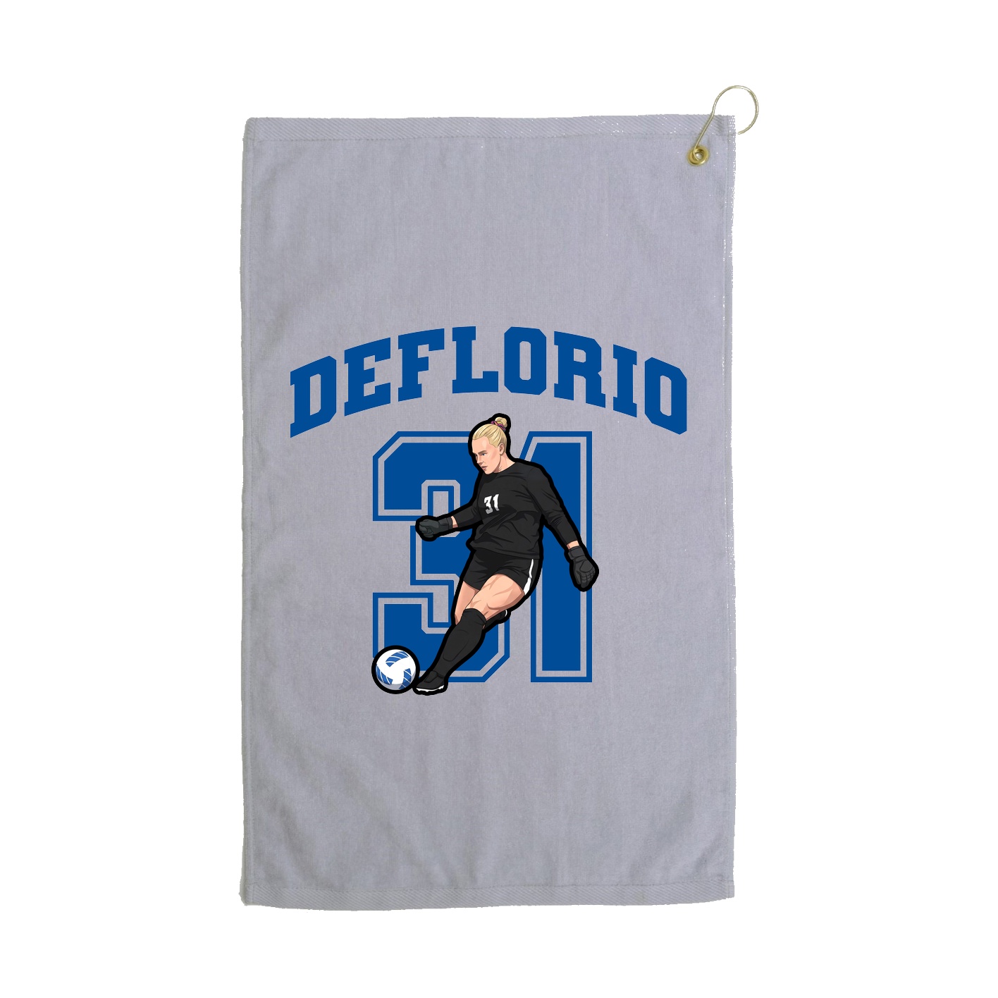 Golf Towel — Number in Grey
