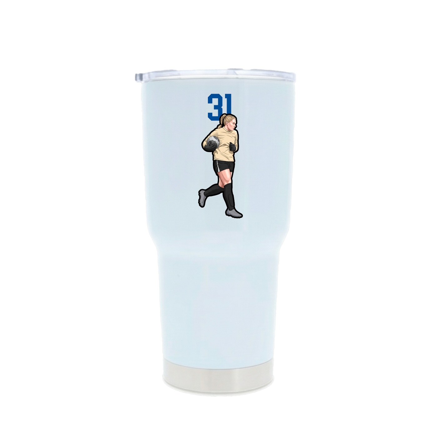 30oz Stainless Steel Tumbler — Number Top in White