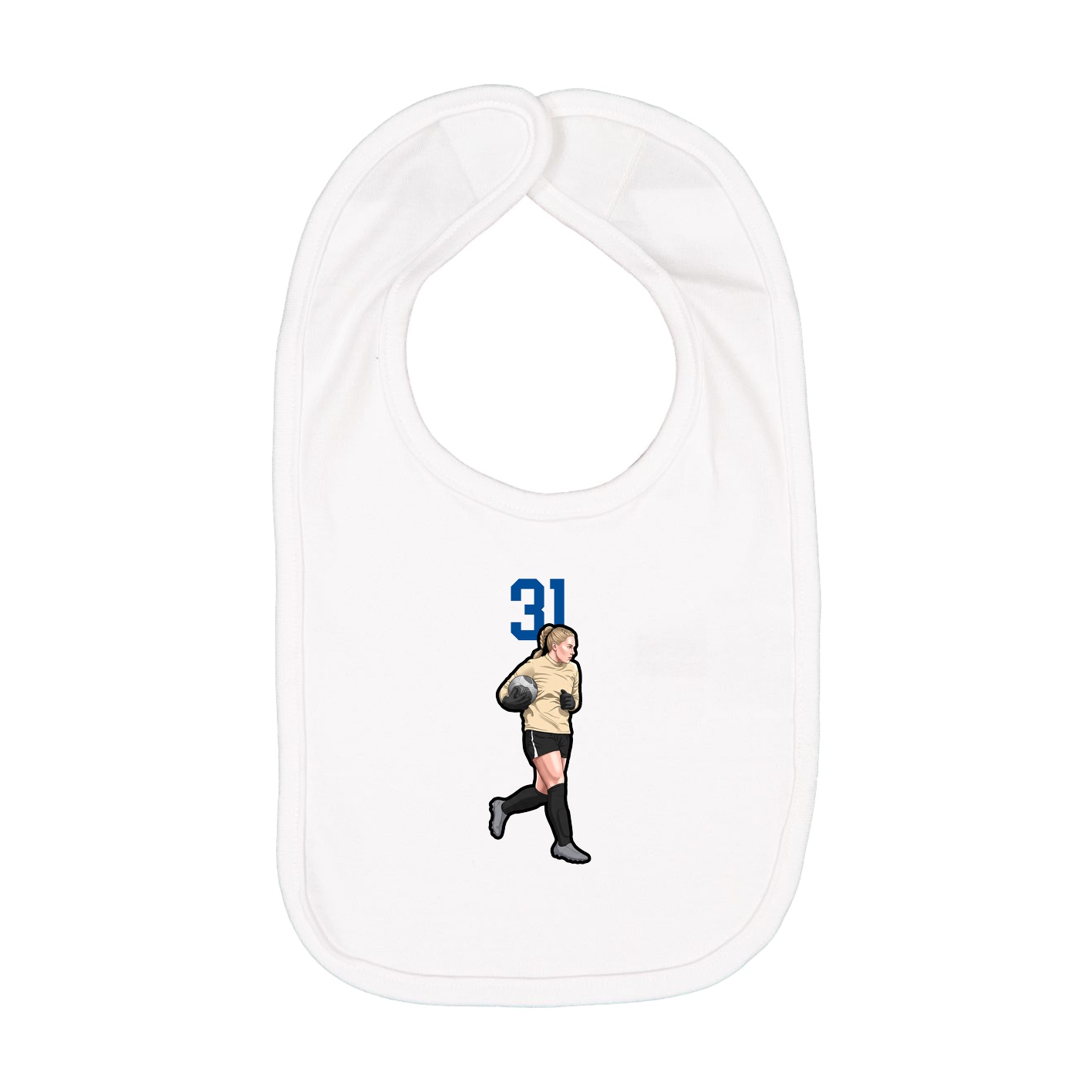 Infant Bib — Number Top in White