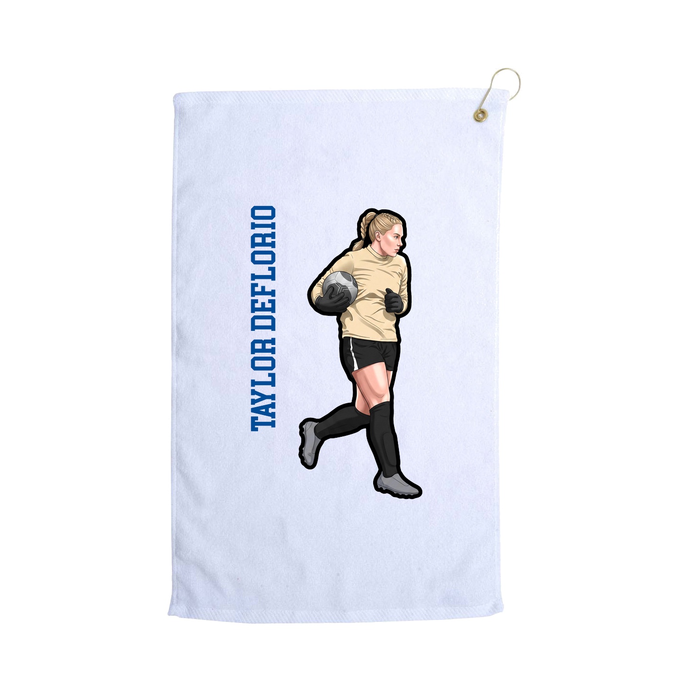 Golf Towel — Name Vertical in White