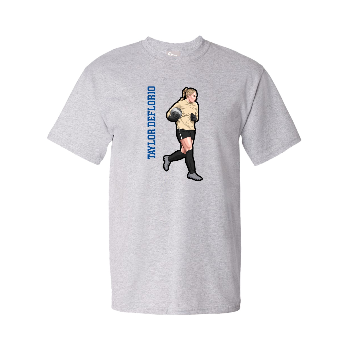 Youth Tee — Name Vertical in Grey