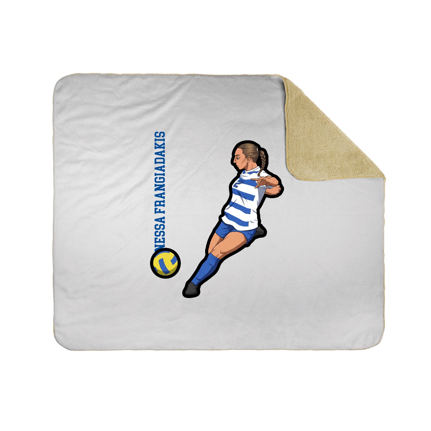 Throw Blanket — Name Vertical in White
