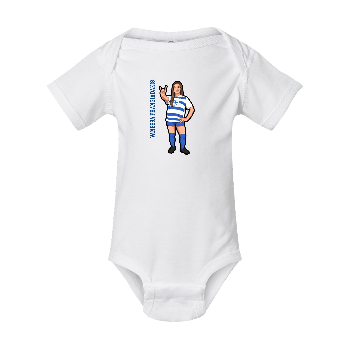 Baby Onesie — Name Vertical in White