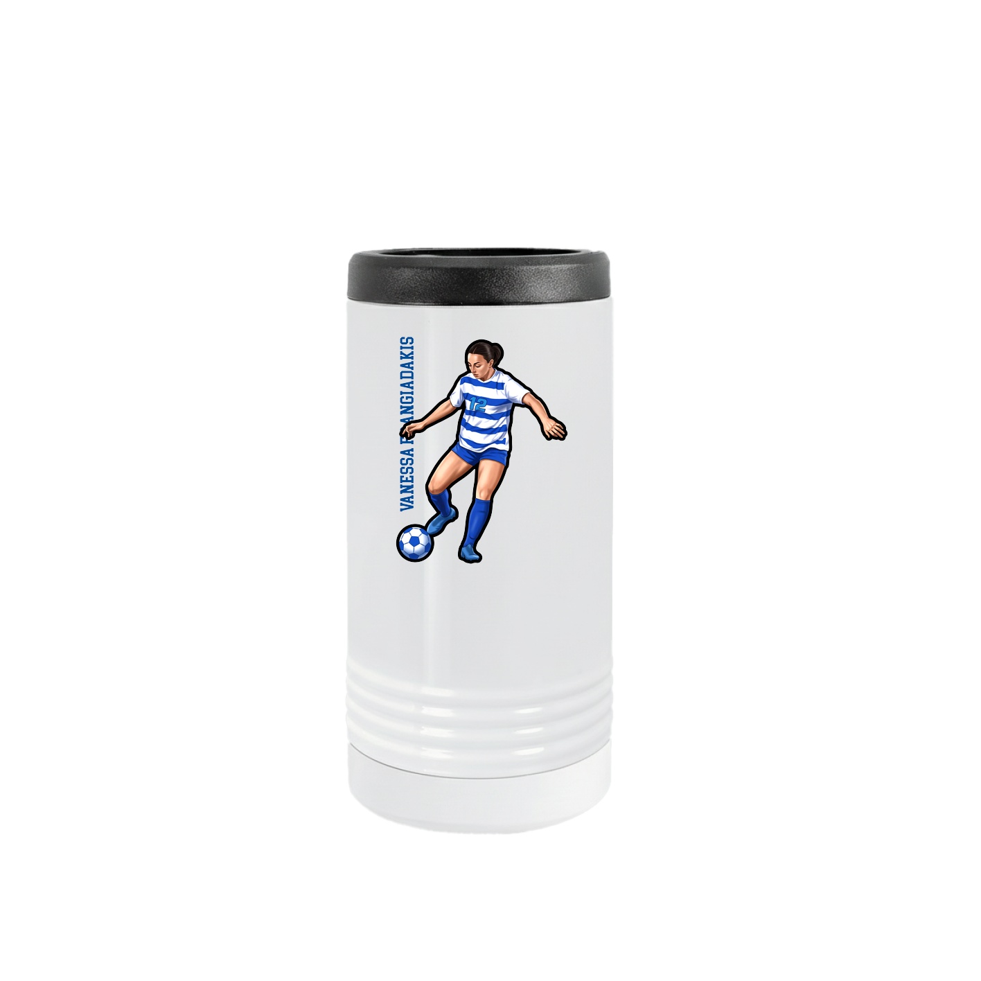 Slim Beverage Holder — Name Vertical in White