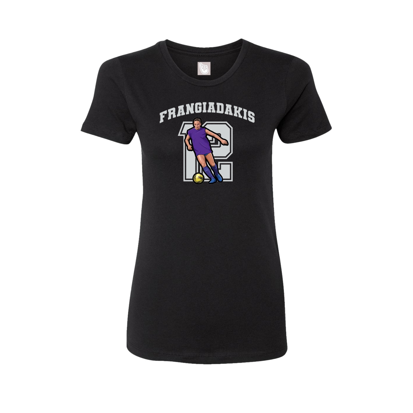 Fitted Women's Tee — Number in Black