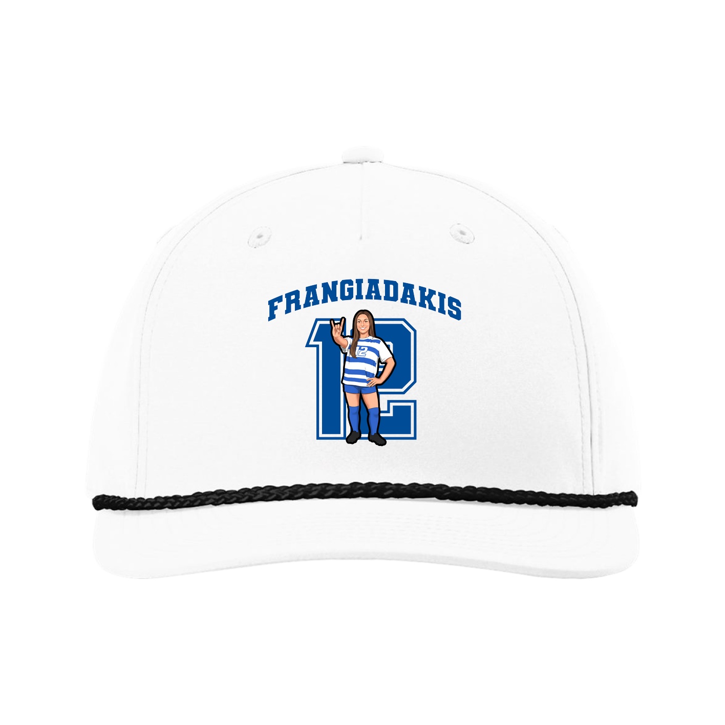 Five-Panel Classic Rope Cap — Number in White