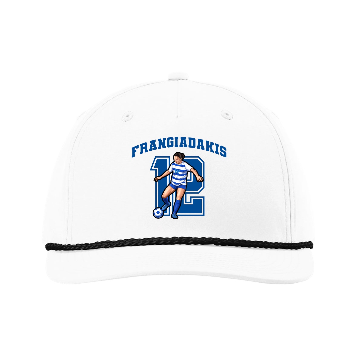 Five-Panel Classic Rope Cap — Number in White