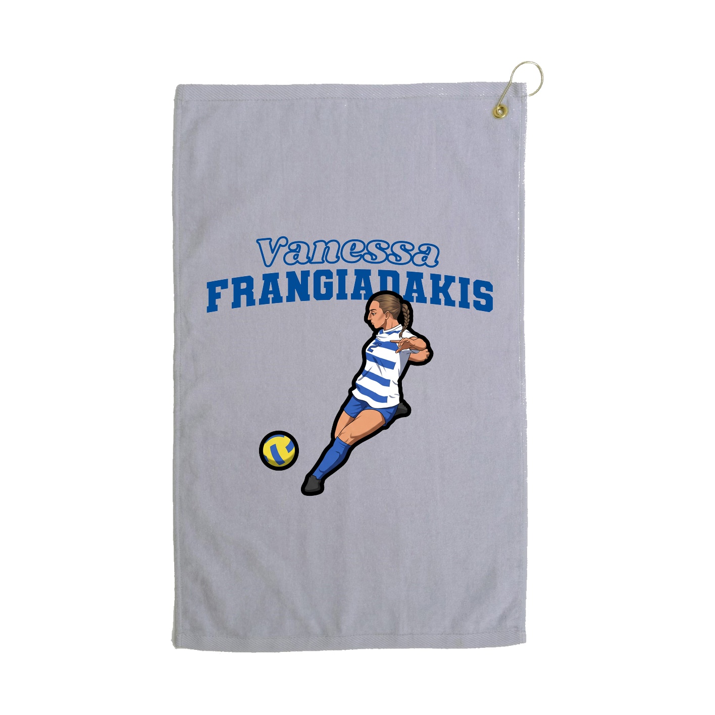 Golf Towel — Name Arch in Grey