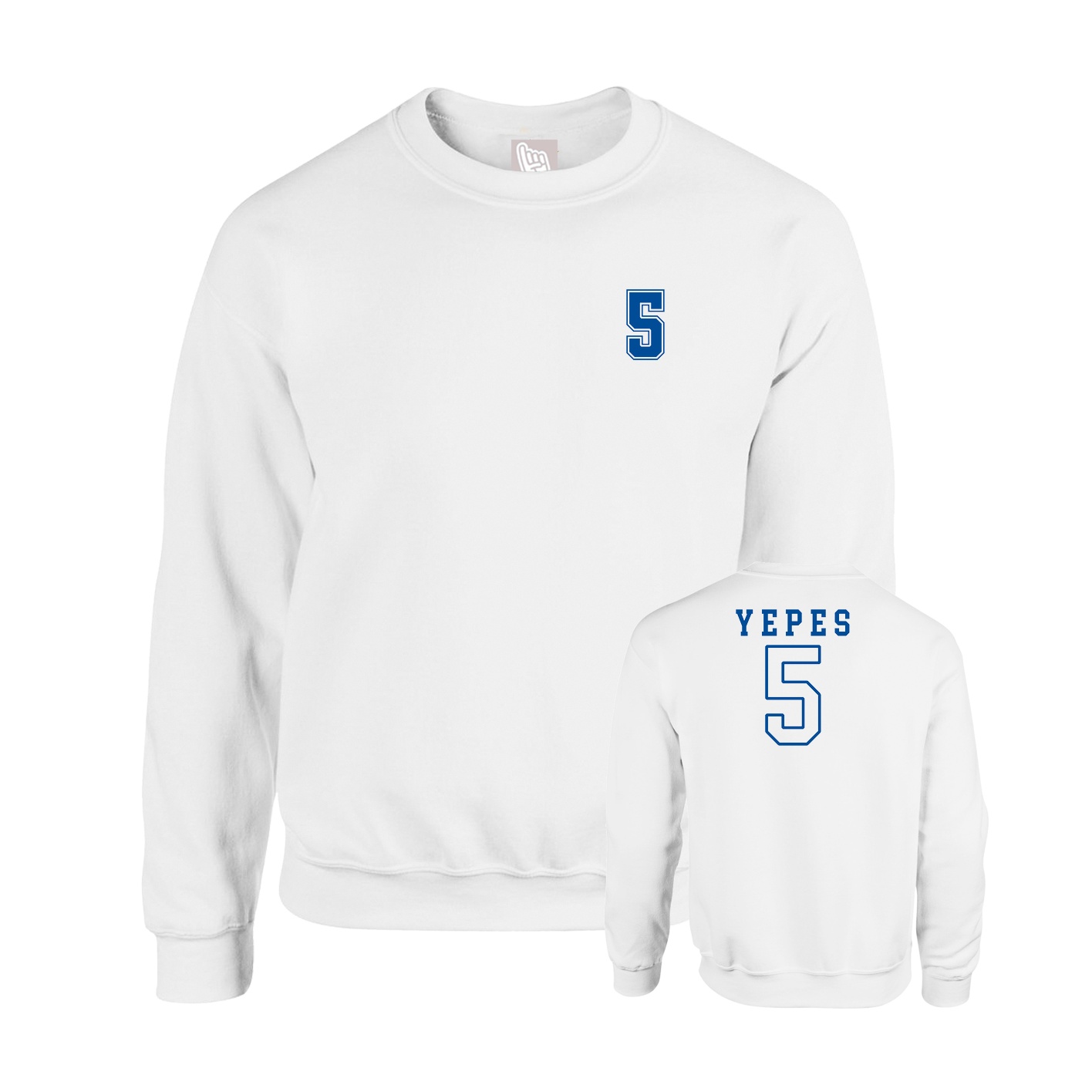 Fleece Crew — Chest Back in White