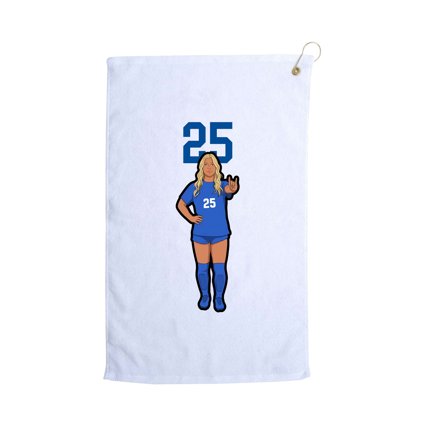 Golf Towel — Number Top in White