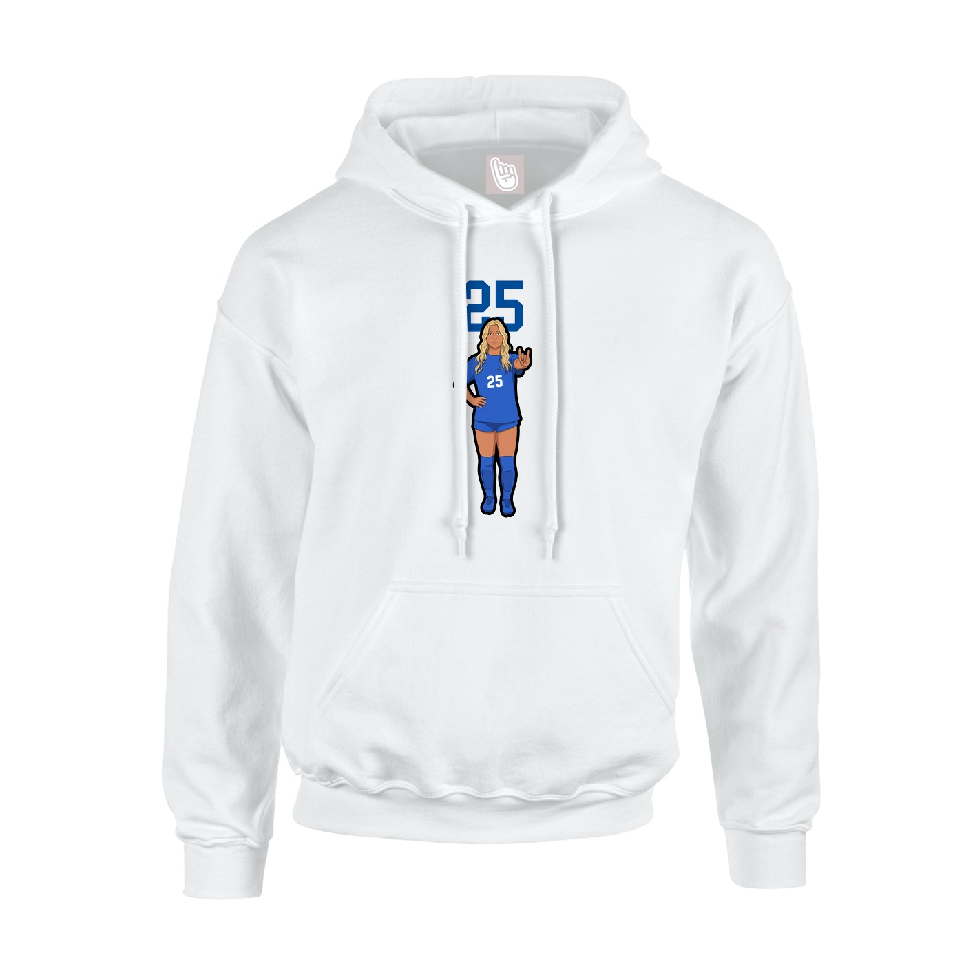 Hoodie — Number Top in White