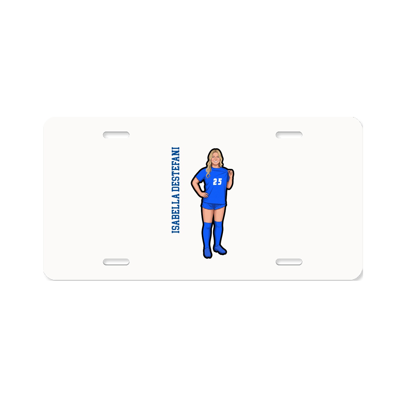 License Plate — Name Vertical in Classic