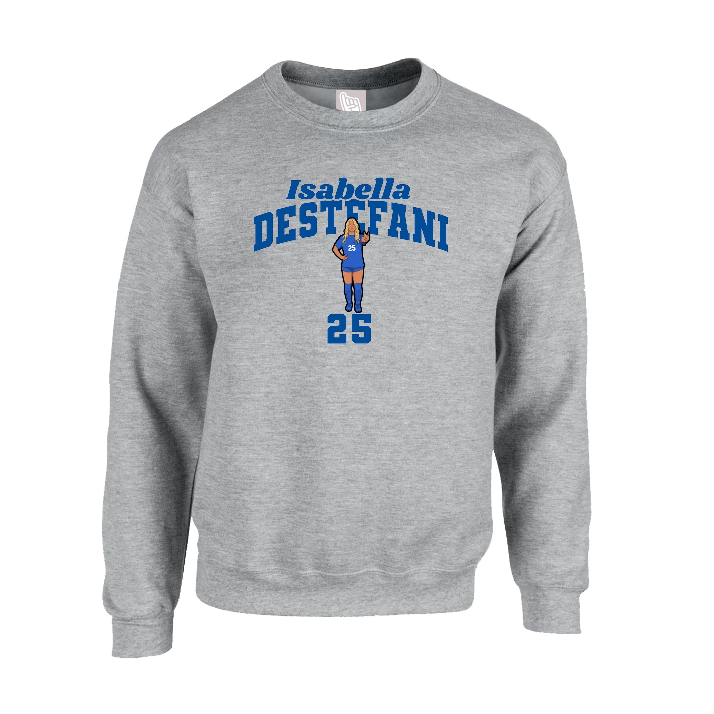 Fleece Crew — Signature Arch in Grey