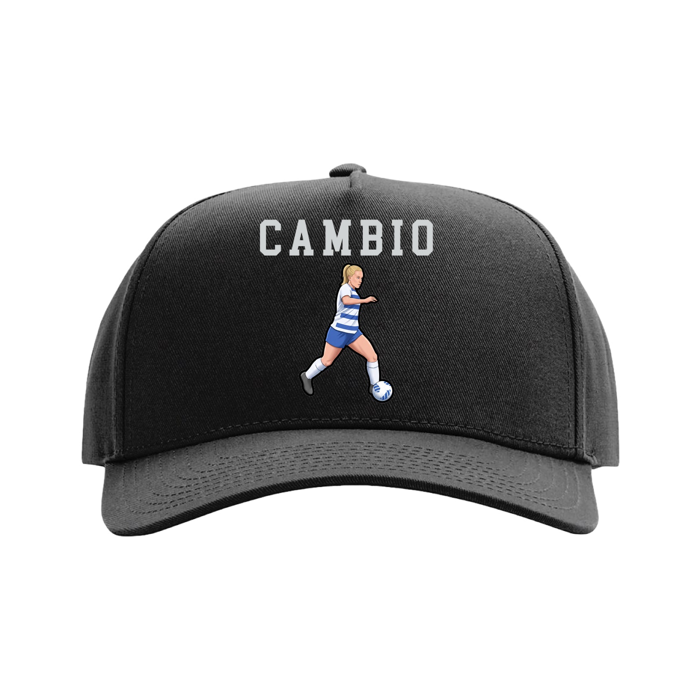 Full Fabric Five-Panel Champ Cap — Shirsey in Black