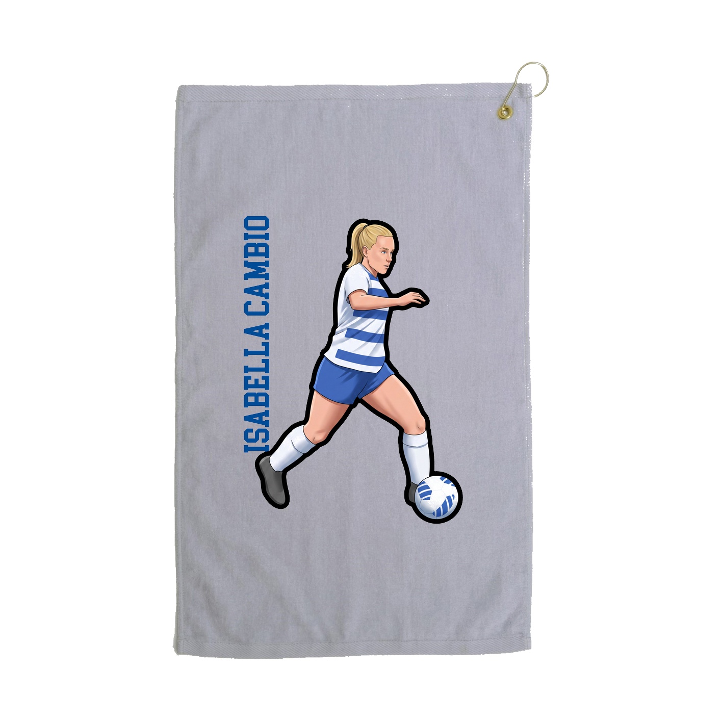 Golf Towel — Name Vertical in Grey