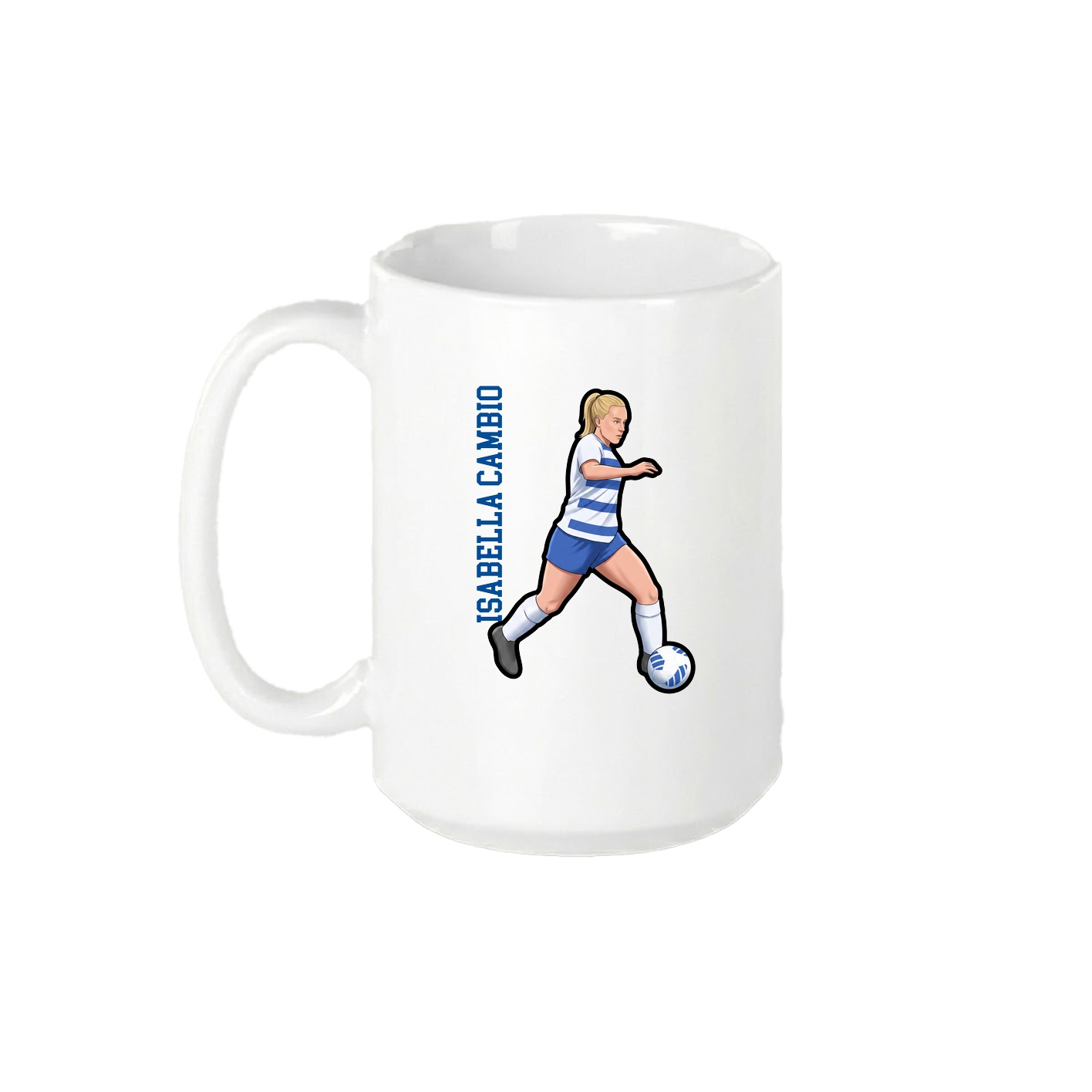15oz Coffee Mug — Name Vertical in White