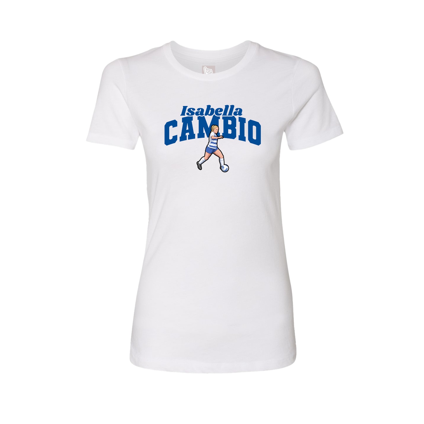 Fitted Women's Tee — Signature Arch in White
