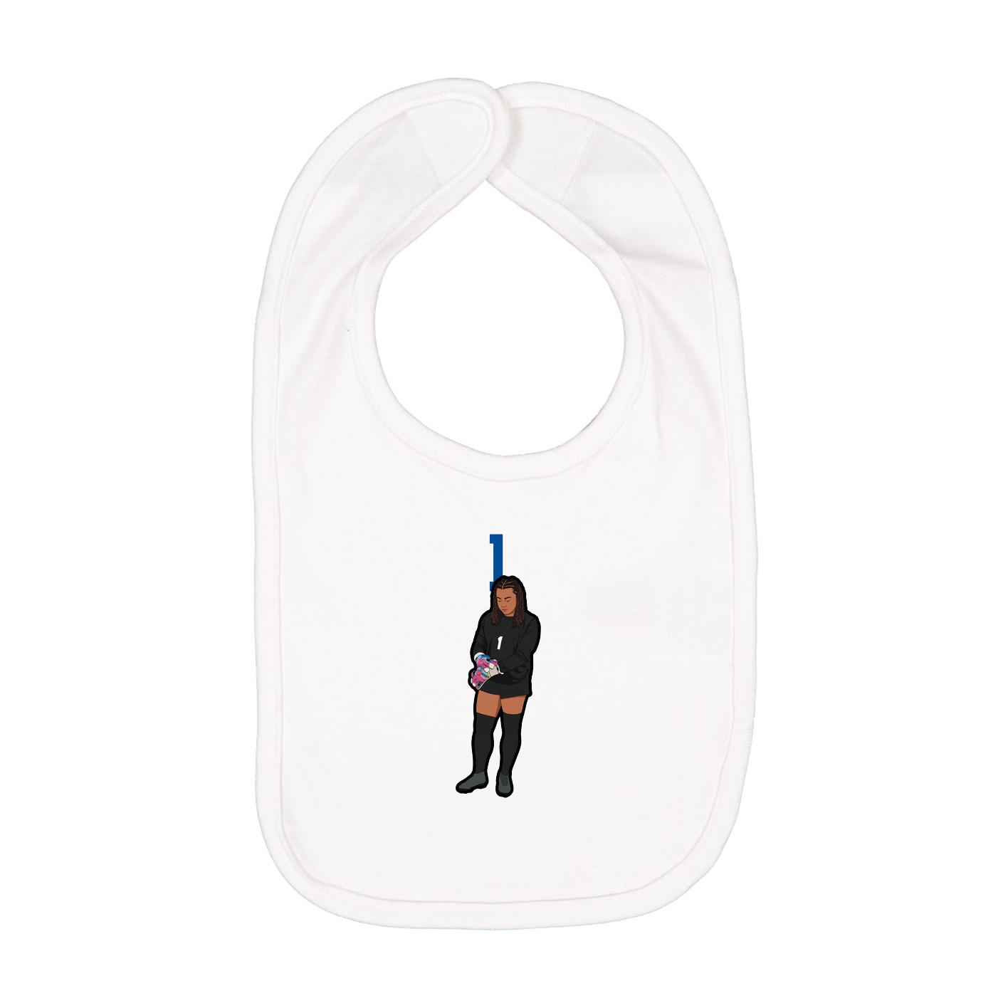 Infant Bib — Number Top in White