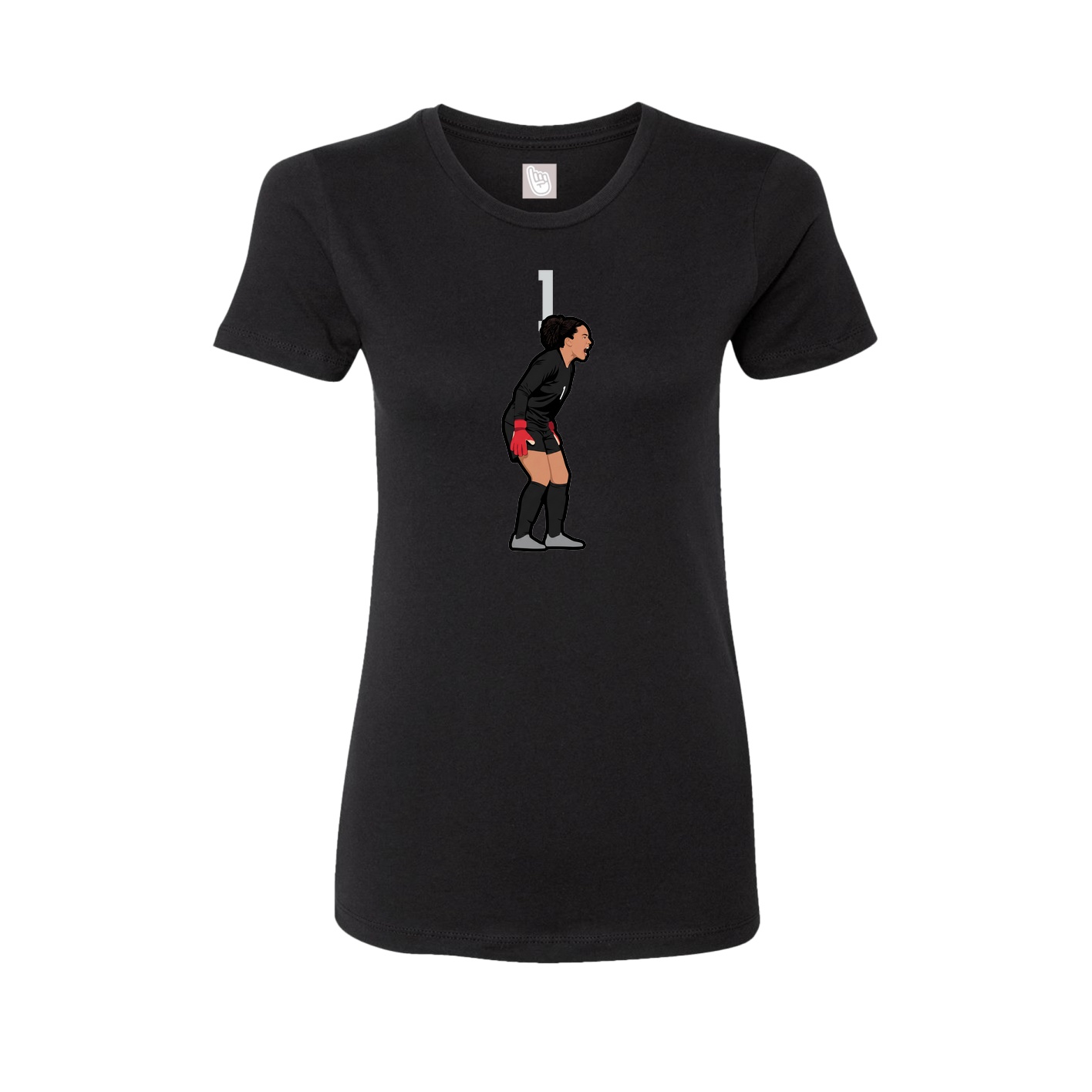 Fitted Women's Tee — Number Top in Black