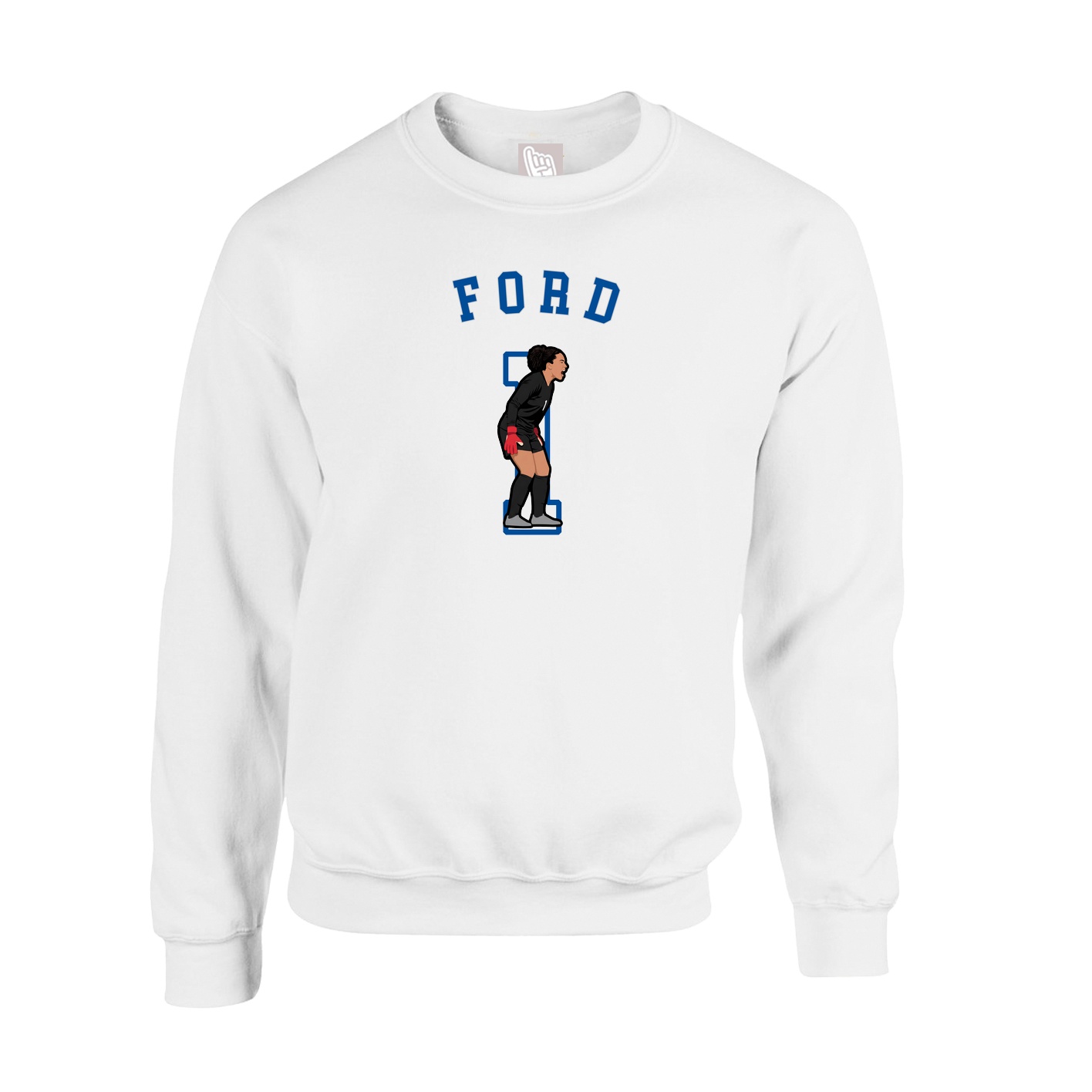 Fleece Crew — Shirsey Arch in White