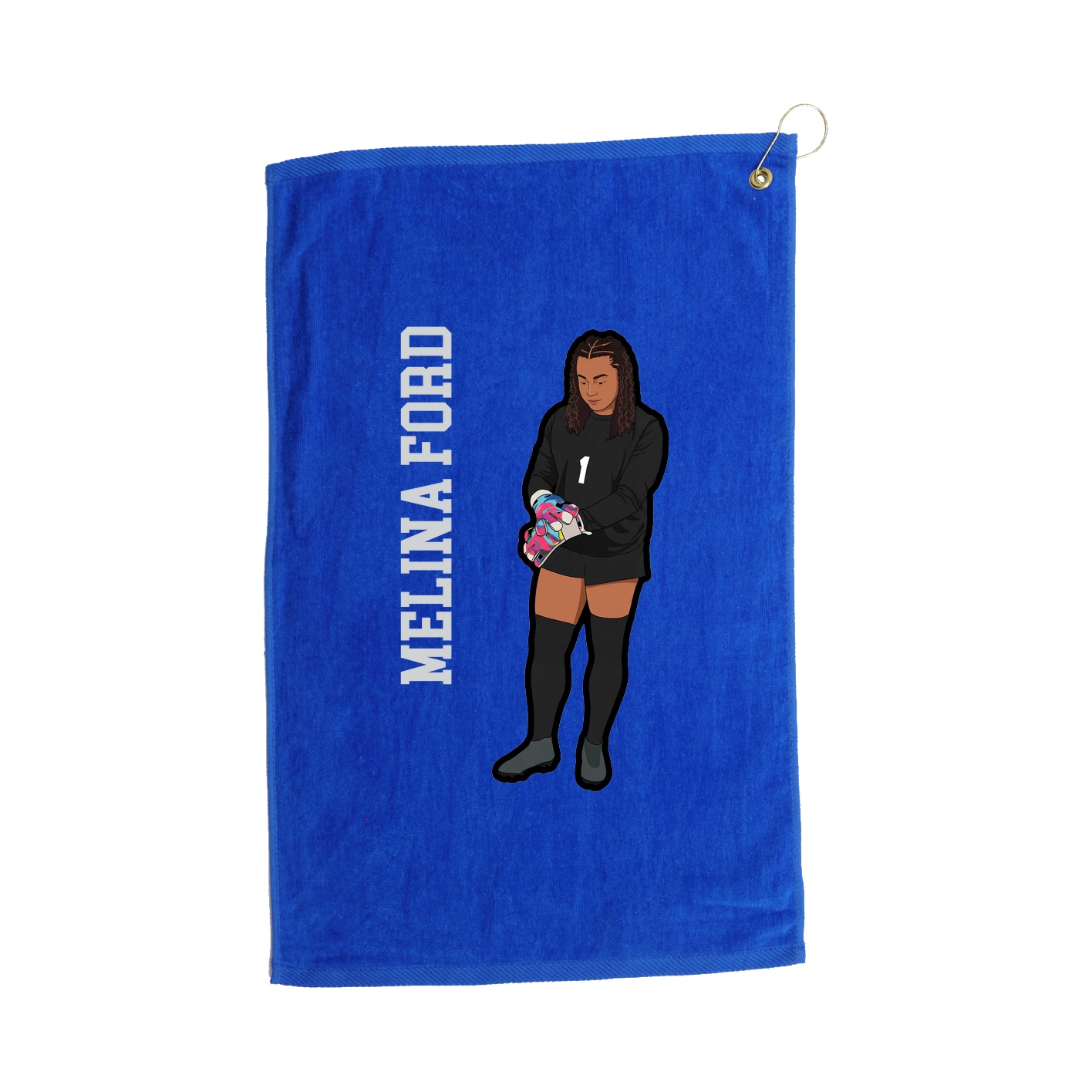 Golf Towel — Name Vertical in Royal