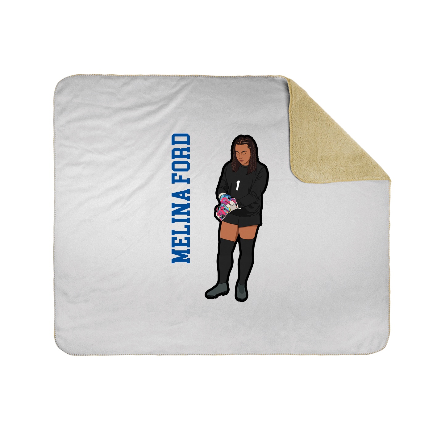 Throw Blanket — Name Vertical in White
