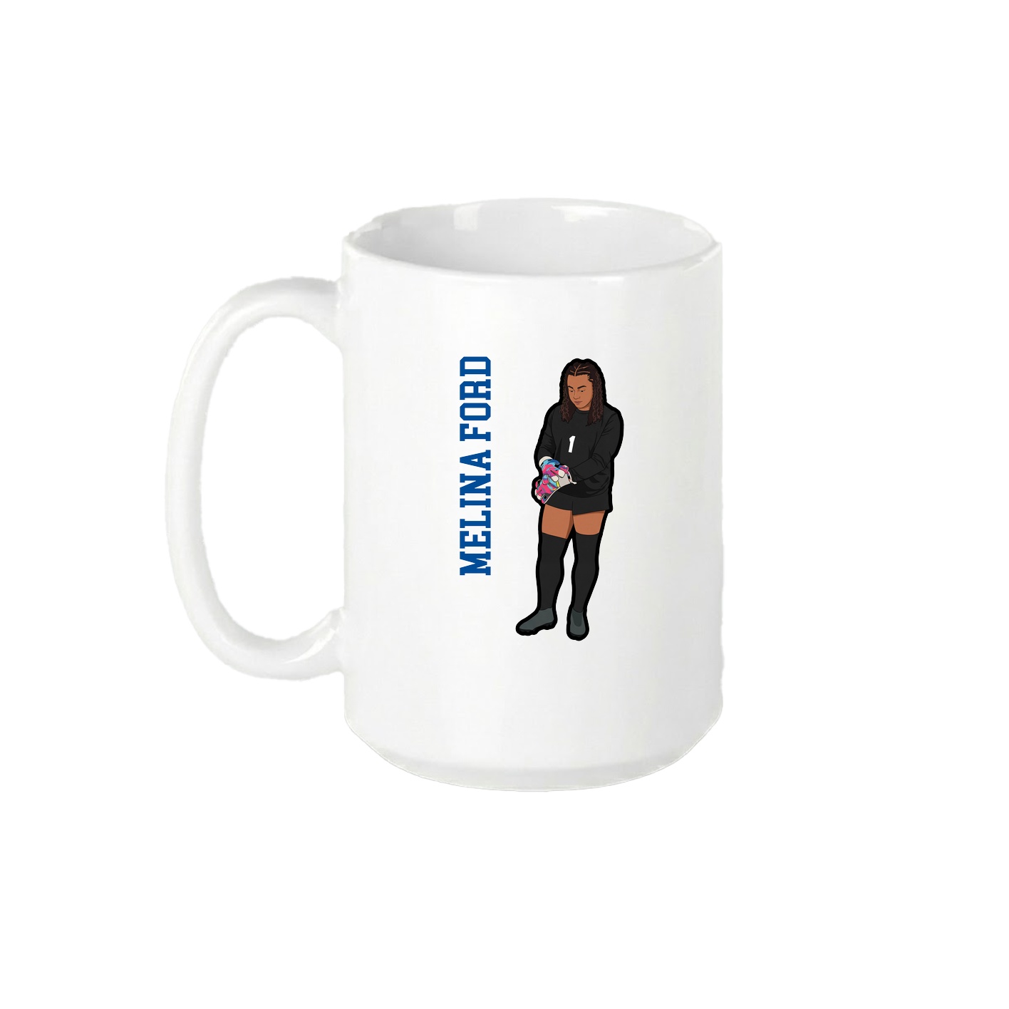 15oz Coffee Mug — Name Vertical in White