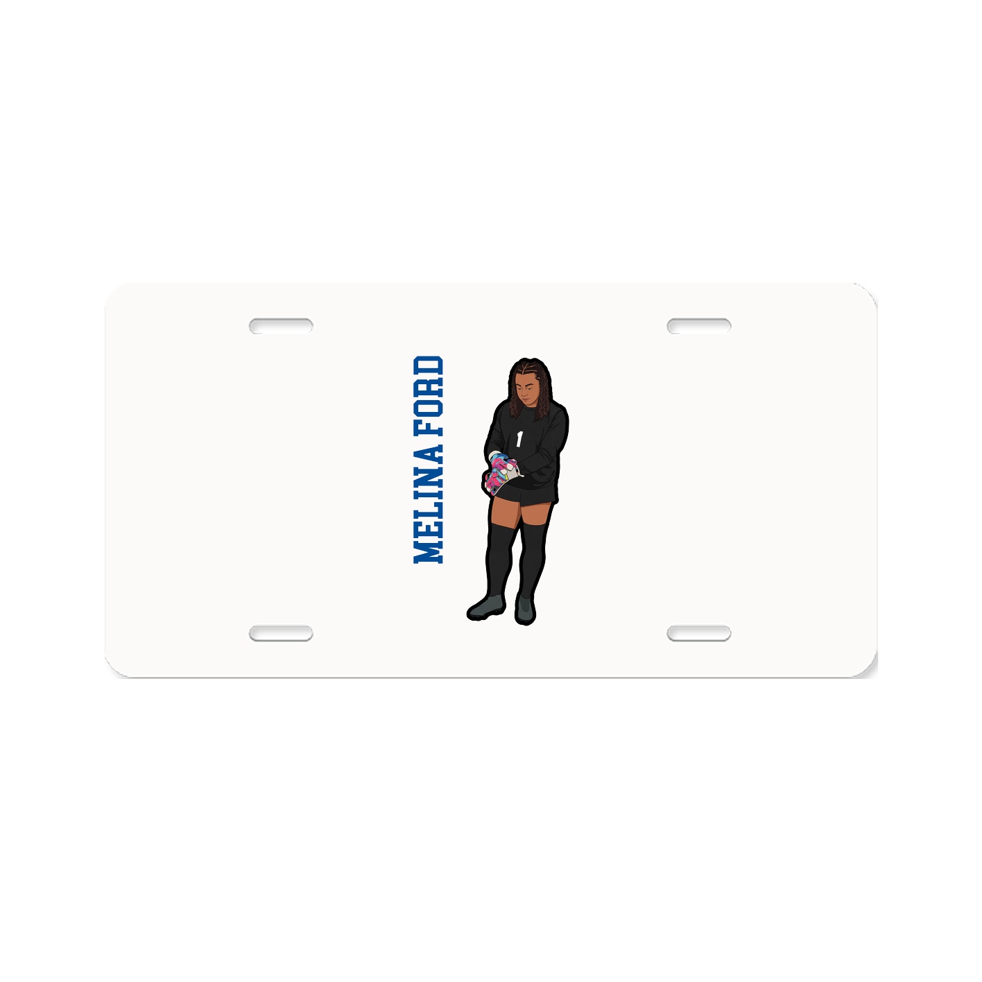 License Plate — Name Vertical in Classic